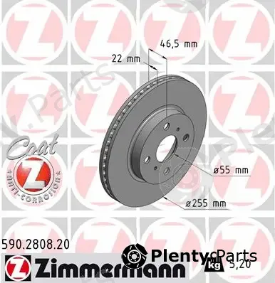 Zimmermann 590.2808.20 — Brake Disc COAT Z