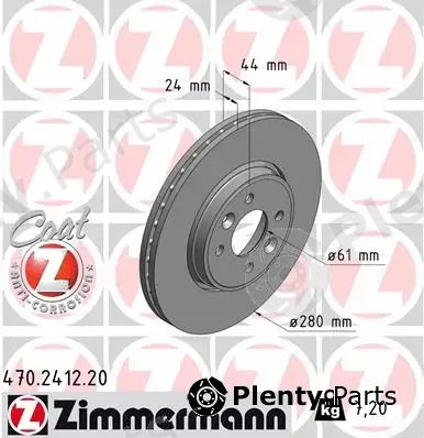 Zimmermann 470.2412.20 — Brake Disc COAT Z
