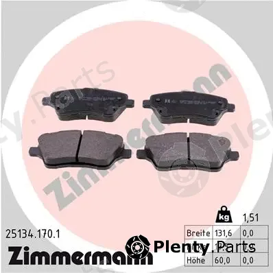 Zimmermann 25134.170.1 — Brake Pad Set, disc brake