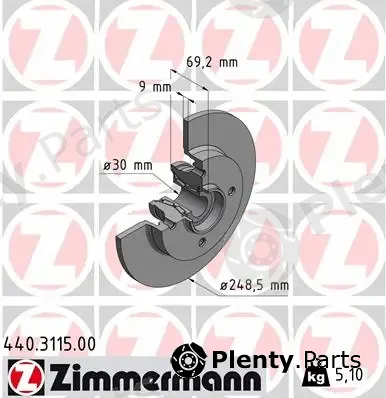 Zimmermann 440.3115.00 — Brake Disc