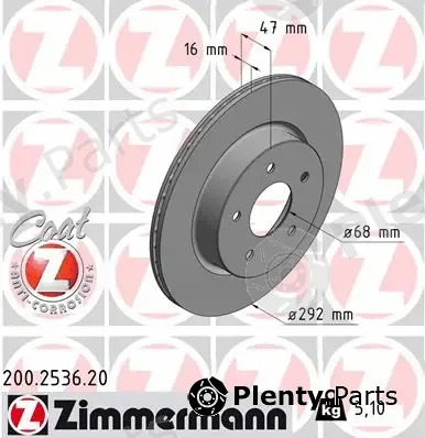 Zimmermann 200.2536.20 — Brake Disc COAT Z