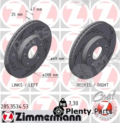Zimmermann 285.3534.53 — Brake Disc BLACK Z