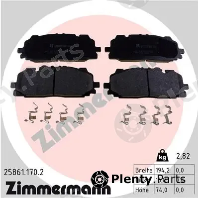 Zimmermann 25861.170.2 — Brake Pad Set, disc brake