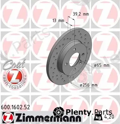 Zimmermann 600.1602.52 — Brake Disc SPORT BRAKE DISC COAT Z