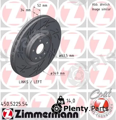 Zimmermann 450.5225.54 — Brake Disc BLACK Z