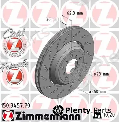 Zimmermann 150.3457.70 — Brake Disc FORMULA Z BRAKE DISC