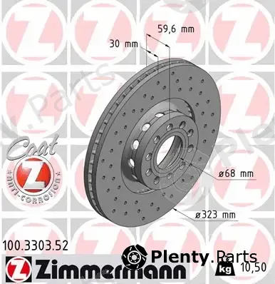Zimmermann 100.3303.52 — Brake Disc SPORT BRAKE DISC COAT Z