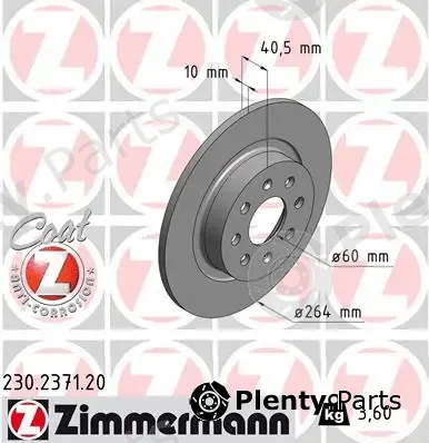 Zimmermann 230.2371.20 — Brake Disc COAT Z