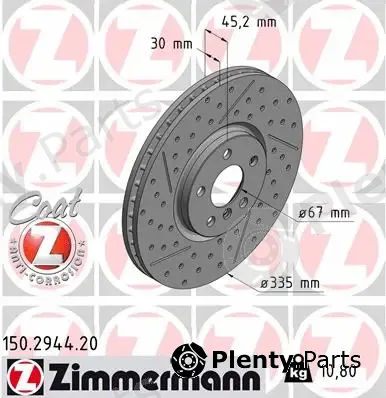 Zimmermann 150.2944.20 — Brake Disc COAT Z