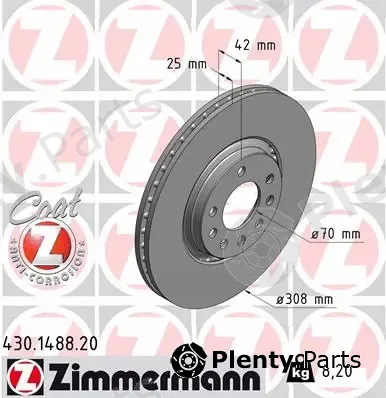 Zimmermann 430.1488.20 — Brake Disc COAT Z