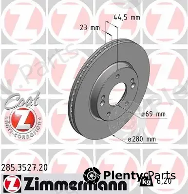 Zimmermann 285.3527.20 — Brake Disc COAT Z