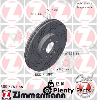 Zimmermann 600.3249.54 — Brake Disc BLACK Z