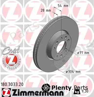 Zimmermann 180.3033.20 — Brake Disc COAT Z