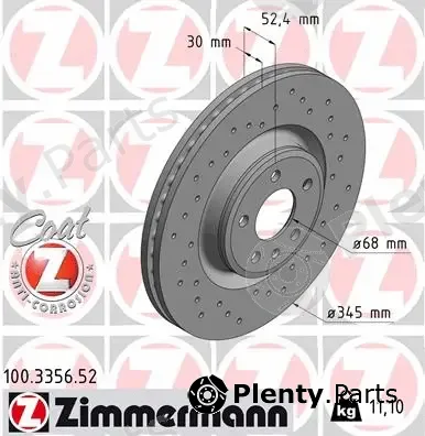 Zimmermann 100.3356.52 — Brake Disc SPORT BRAKE DISC COAT Z