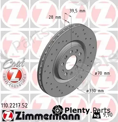 Zimmermann 110.2217.52 — Brake Disc SPORT BRAKE DISC COAT Z