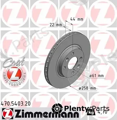 Zimmermann 470.5403.20 — Brake Disc COAT Z