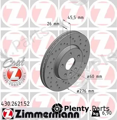 Zimmermann 430.2621.52 — Brake Disc SPORT BRAKE DISC COAT Z
