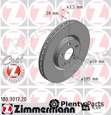 Zimmermann 180.3017.20 — Brake Disc COAT Z