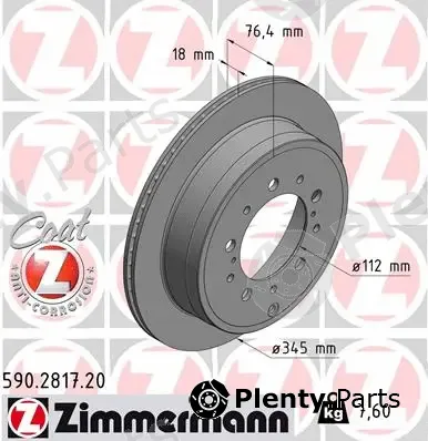Zimmermann 590.2817.20 — Brake Disc COAT Z