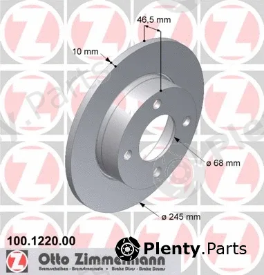 Zimmermann 100.1220.00 — Brake Disc