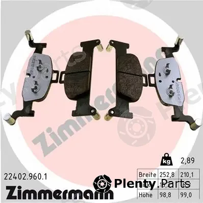 Zimmermann 22402.960.1 — Brake Pad Set, disc brake rd:z