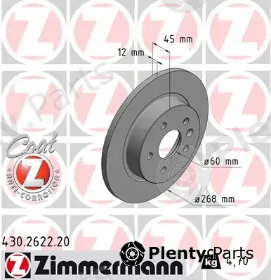 Zimmermann 430.2622.20 — Brake Disc COAT Z