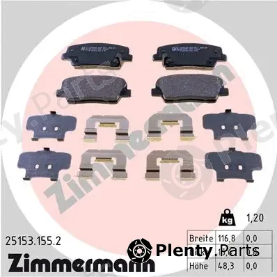 Zimmermann 25153.155.2 — Brake Pad Set, disc brake