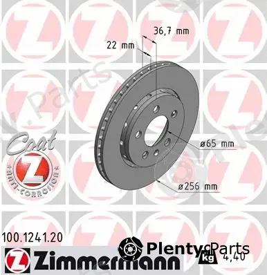 Zimmermann 100.1241.20 — Brake Disc COAT Z