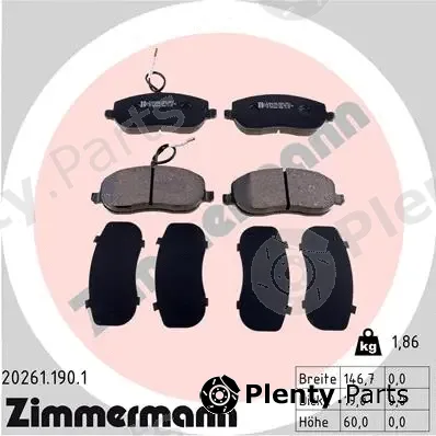 Zimmermann 20261.190.1 — Brake Pad Set, disc brake
