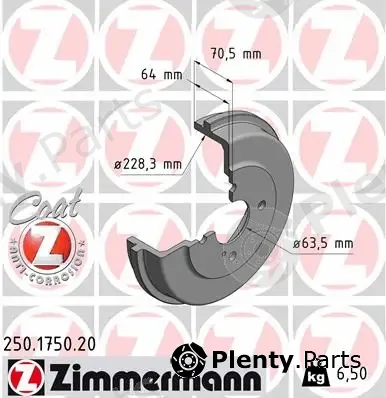 Zimmermann 250.1750.20 — Brake Drum COAT Z