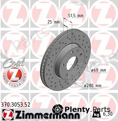 Zimmermann 370.3053.52 — Brake Disc SPORT BRAKE DISC COAT Z