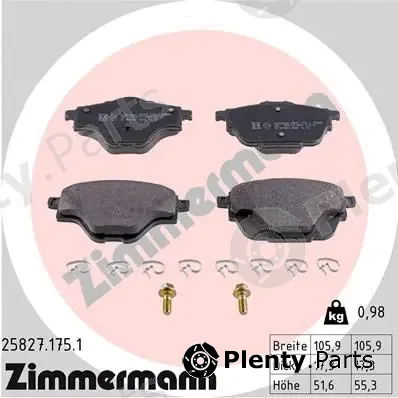 Zimmermann 25827.175.1 — Brake Pad Set, disc brake