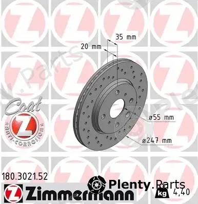 Zimmermann 180.3021.52 — Brake Disc SPORT BRAKE DISC COAT Z