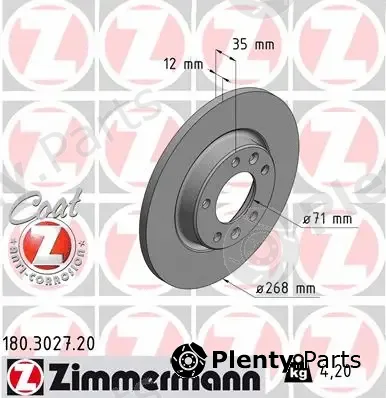 Zimmermann 180.3027.20 — Brake Disc COAT Z