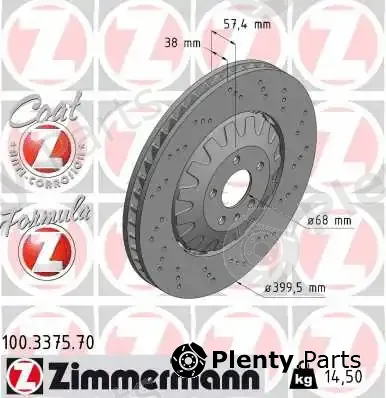 Zimmermann 100.3375.70 — Brake Disc FORMULA Z BRAKE DISC