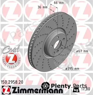 Zimmermann 150.2958.20 — Brake Disc COAT Z