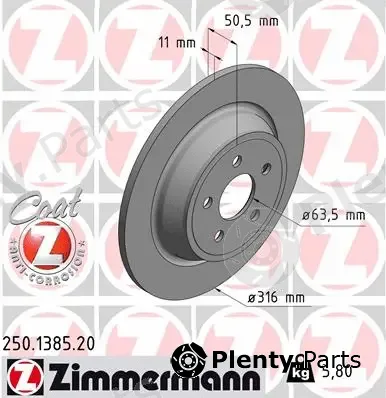 Zimmermann 250.1385.20 — Brake Disc COAT Z