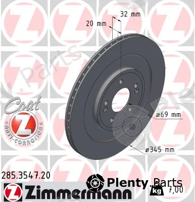 Zimmermann 285.3547.20 — Brake Disc COAT Z