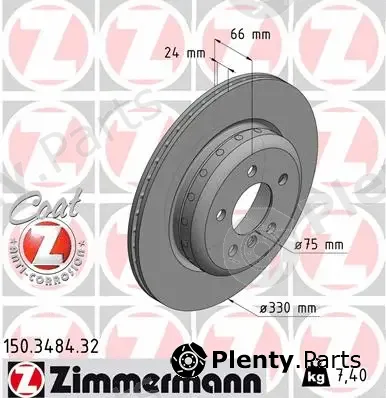 Zimmermann 150.3484.32 — Brake Disc FORMULA F COAT Z