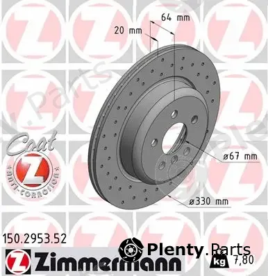 Zimmermann 150.2953.52 — Brake Disc SPORT BRAKE DISC COAT Z