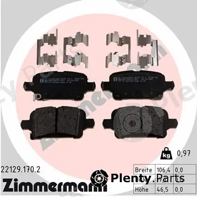 Zimmermann 22129.170.2 — Brake Pad Set, disc brake
