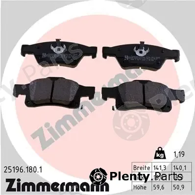 Zimmermann 25196.180.1 — Brake Pad Set, disc brake