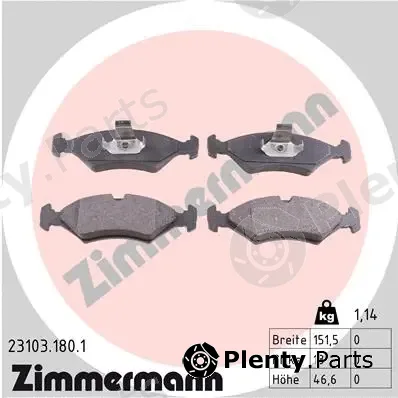 Zimmermann 23103.180.1 — Brake Pad Set, disc brake
