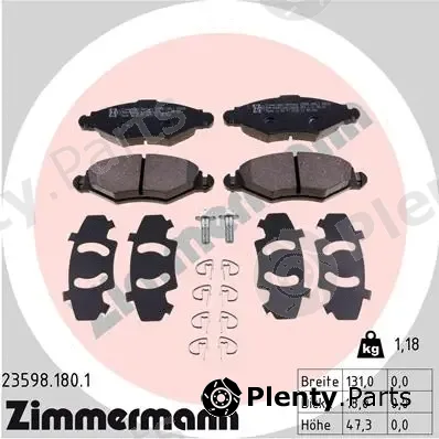 Zimmermann 23598.180.1 — Brake Pad Set, disc brake