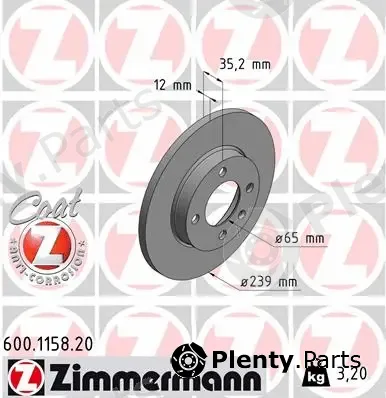 Zimmermann 600.1158.20 — Brake Disc COAT Z