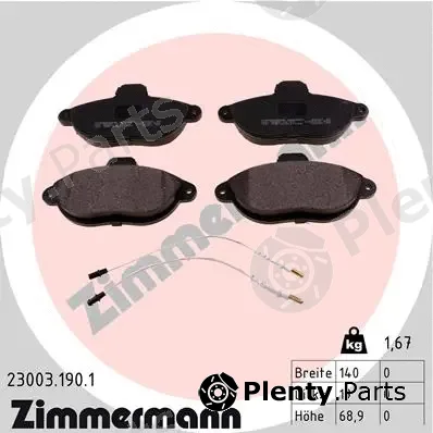Zimmermann 23003.190.1 — Brake Pad Set, disc brake
