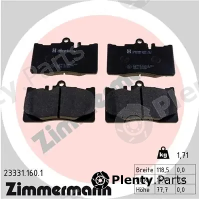 Zimmermann 23331.160.1 — Brake Pad Set, disc brake