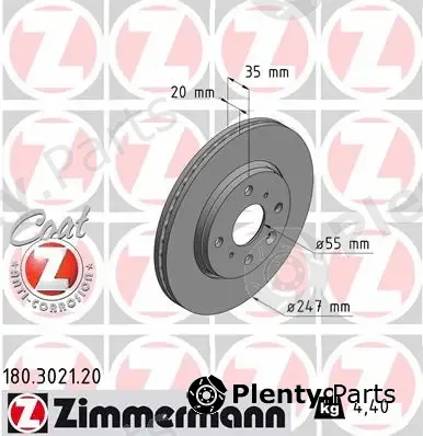 Zimmermann 180.3021.20 — Brake Disc COAT Z