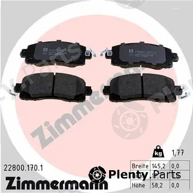Zimmermann 22800.170.1 — Brake Pad Set, disc brake