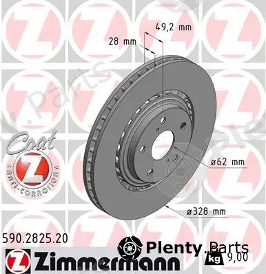 Zimmermann 590.2825.20 — Brake Disc COAT Z